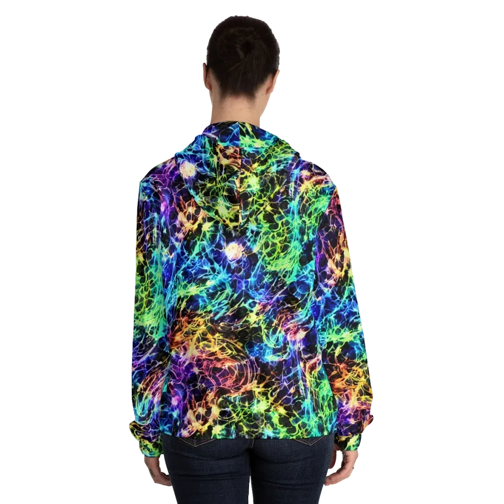 Kaleidoscope Storm on Women's Full-Zip Hoodie — Back On Person