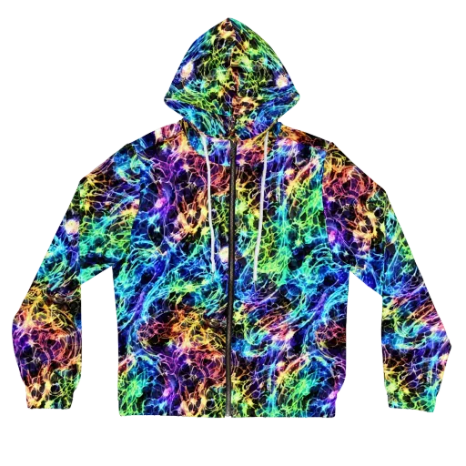 Kaleidoscope Storm on a Women's Full-Zip Hoodie