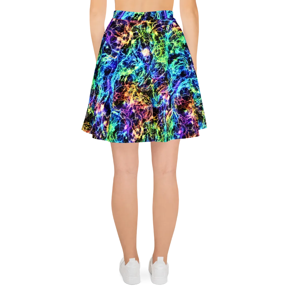 Kaleidoscope Storm on Skater Skirt — Back