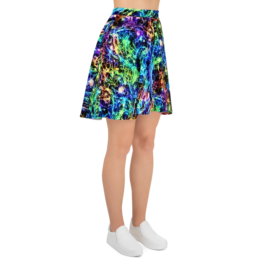 Kaleidoscope Storm on Skater Skirt — Right