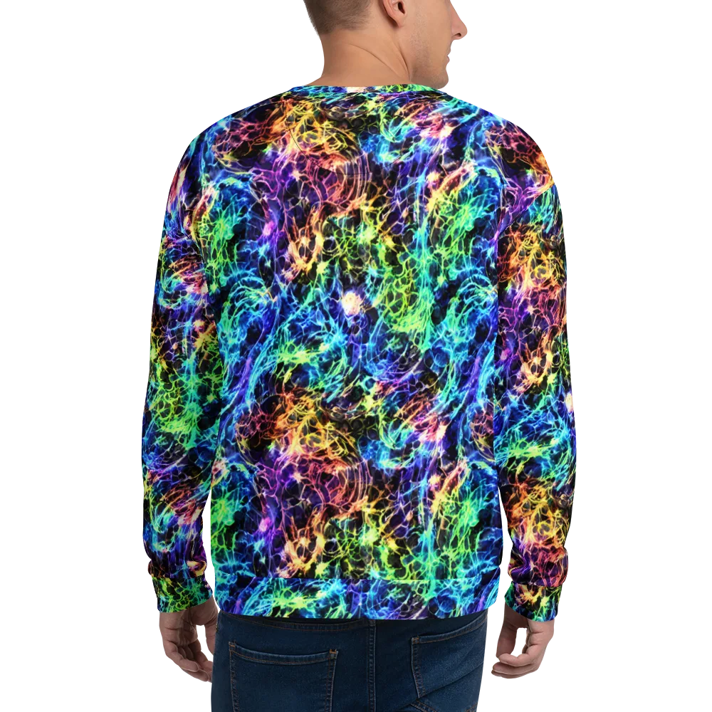 Kaleidoscope Storm on Sweatshirt — Back