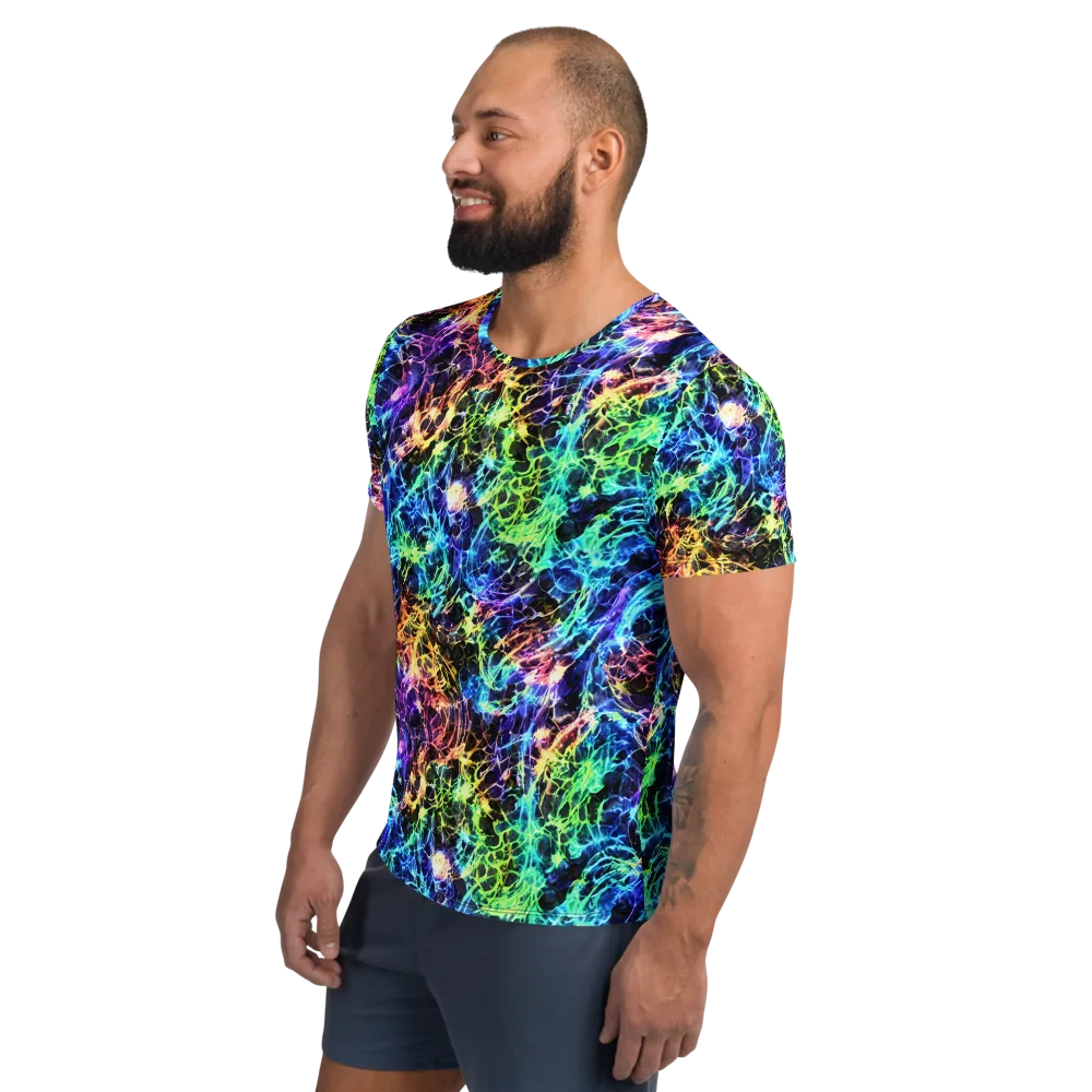 Kaleidoscope Storm on Men's Athletic T-Shirt — Left