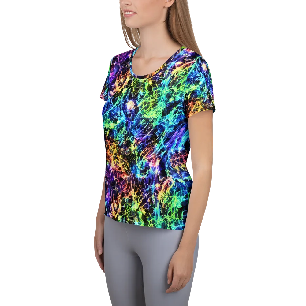 Kaleidoscope Storm on Women's Athletic T-Shirt — Left