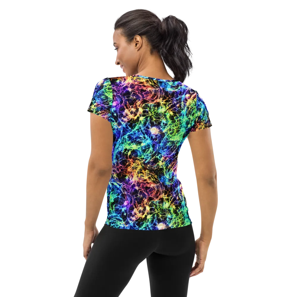 Kaleidoscope Storm on Women's Athletic T-Shirt — Back