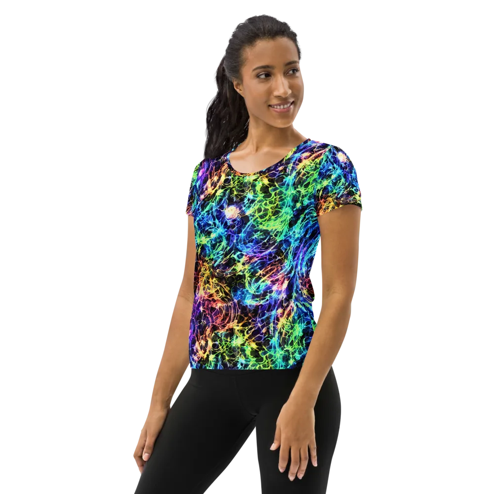 Kaleidoscope Storm on Women's Athletic T-Shirt — Left