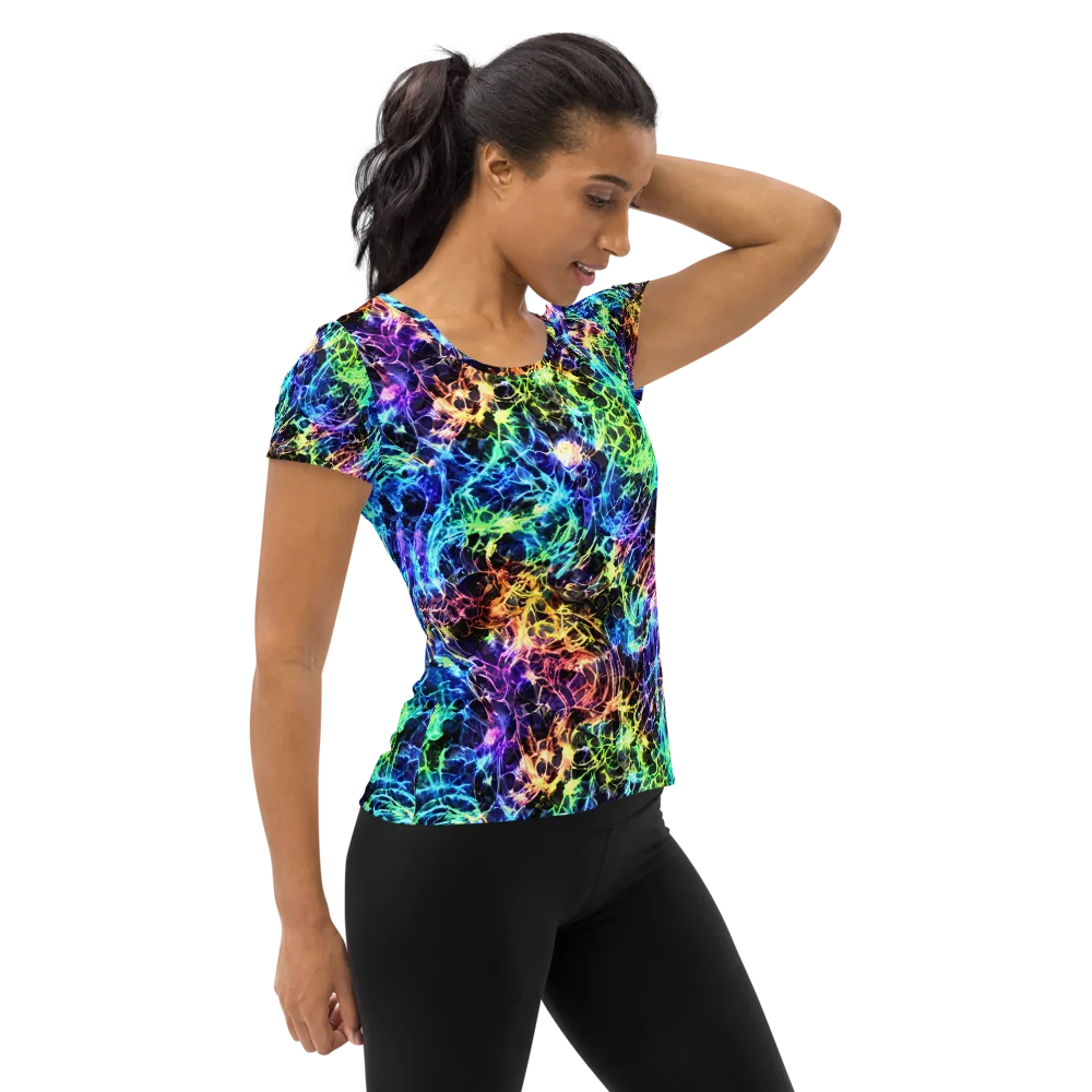 Kaleidoscope Storm on Women's Athletic T-Shirt — Right