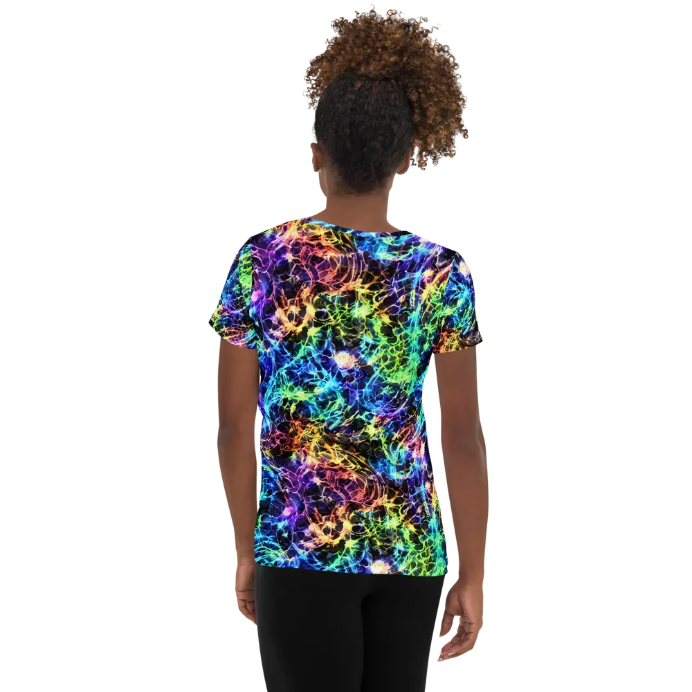 Kaleidoscope Storm on Women's Athletic T-Shirt — Back