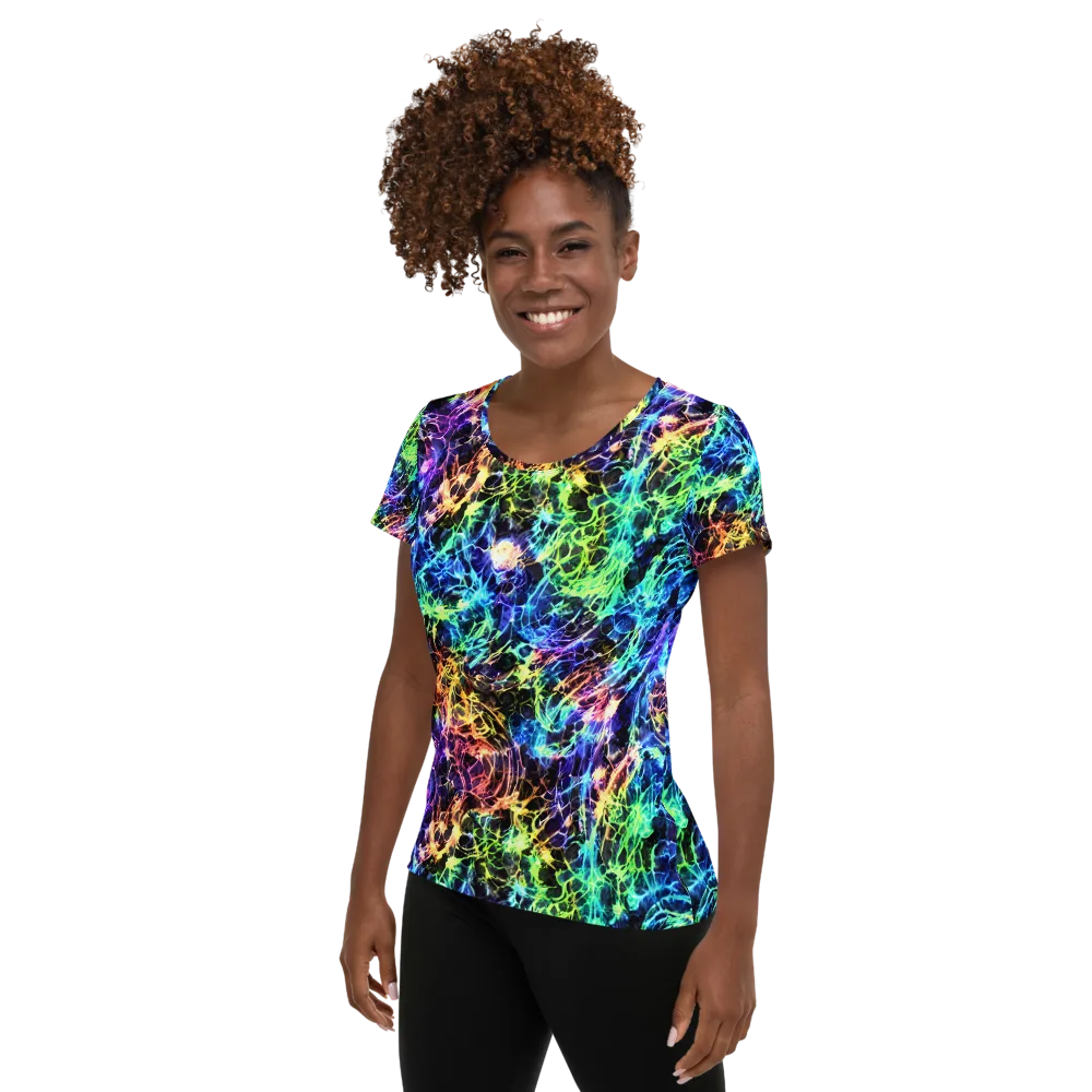 Kaleidoscope Storm on Women's Athletic T-Shirt — Left