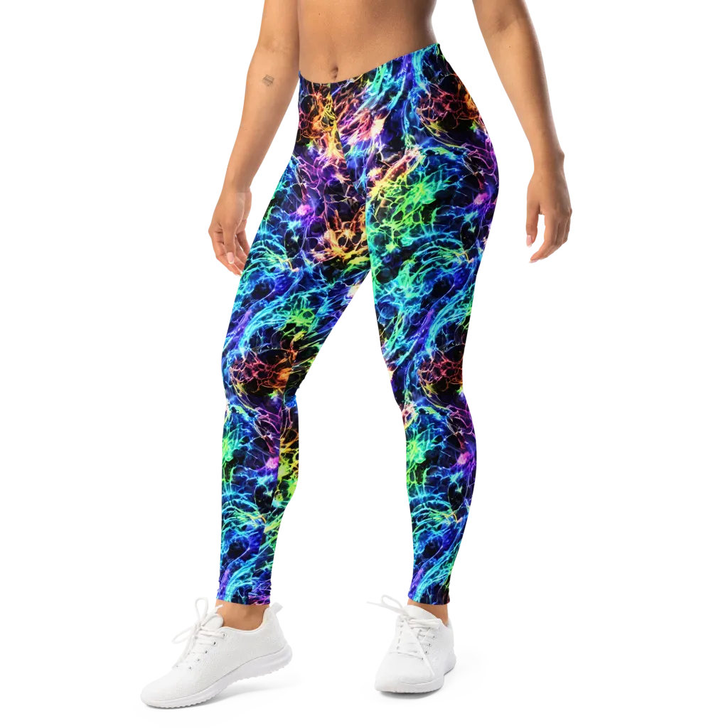 Kaleidoscope Storm on Leggings — Left Front