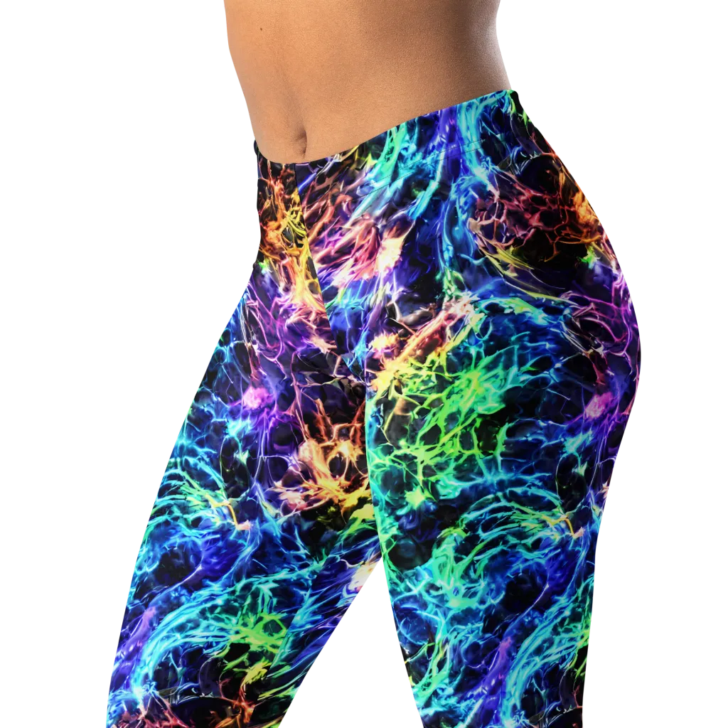 Kaleidoscope Storm on Leggings — Left Front