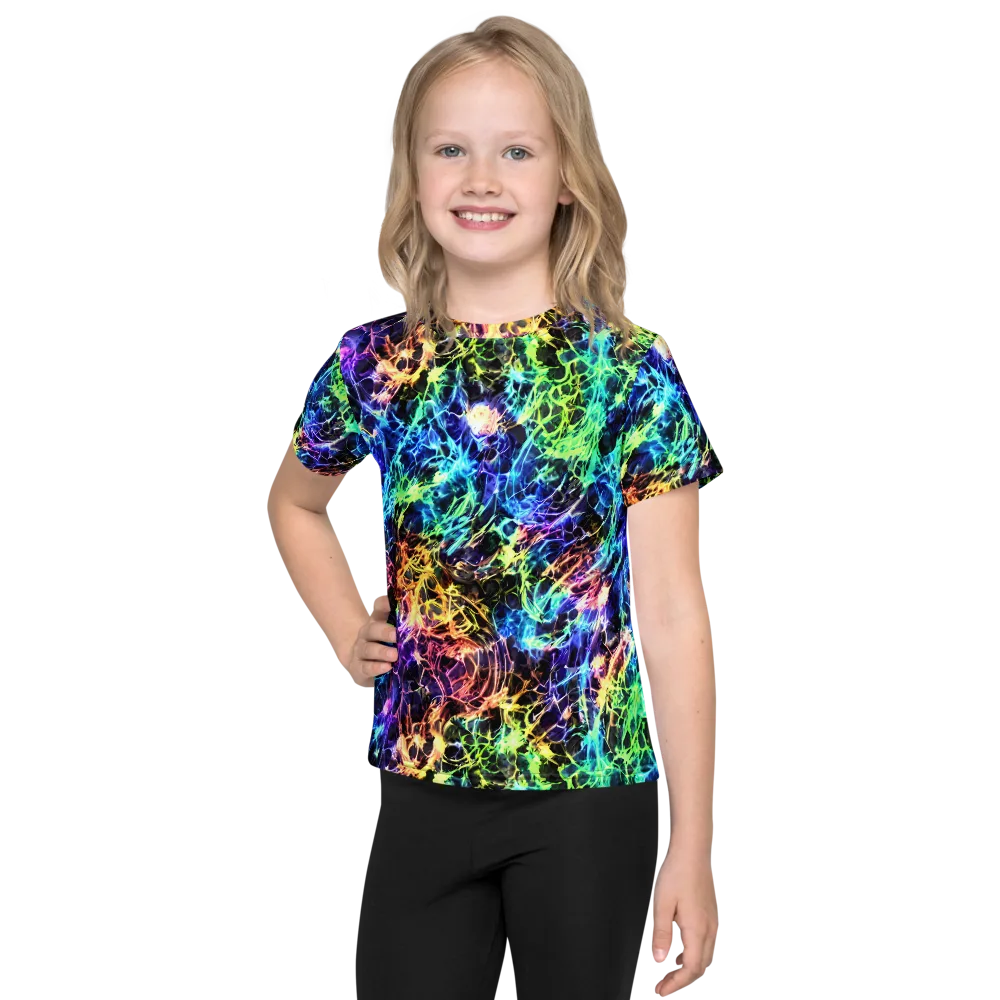 Kaleidoscope Storm on Kids Crew Neck T-Shirt — Front