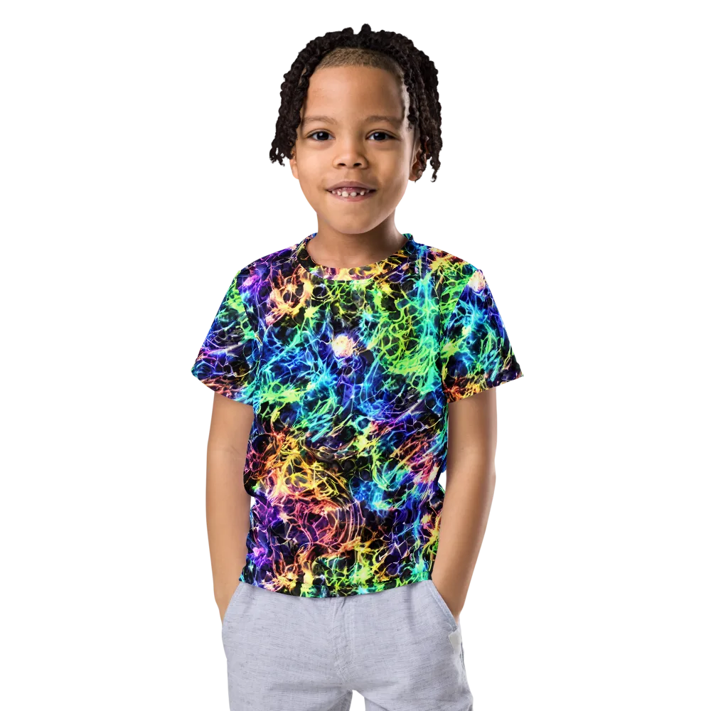 Kaleidoscope Storm on Kids Crew Neck T-Shirt — Front