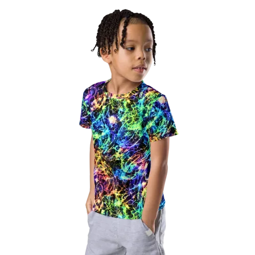 Kaleidoscope Storm on a Kids Crew Neck T-Shirt