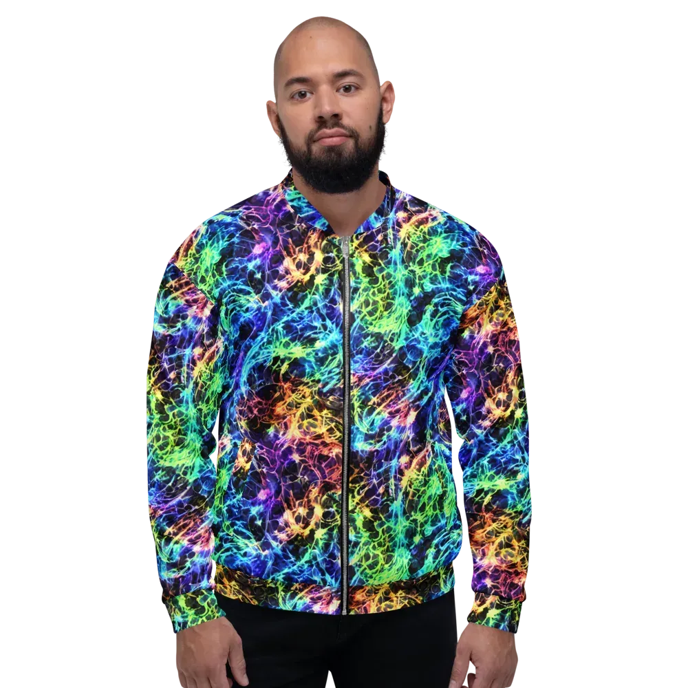 Kaleidoscope Storm on Bomber Jacket — Front