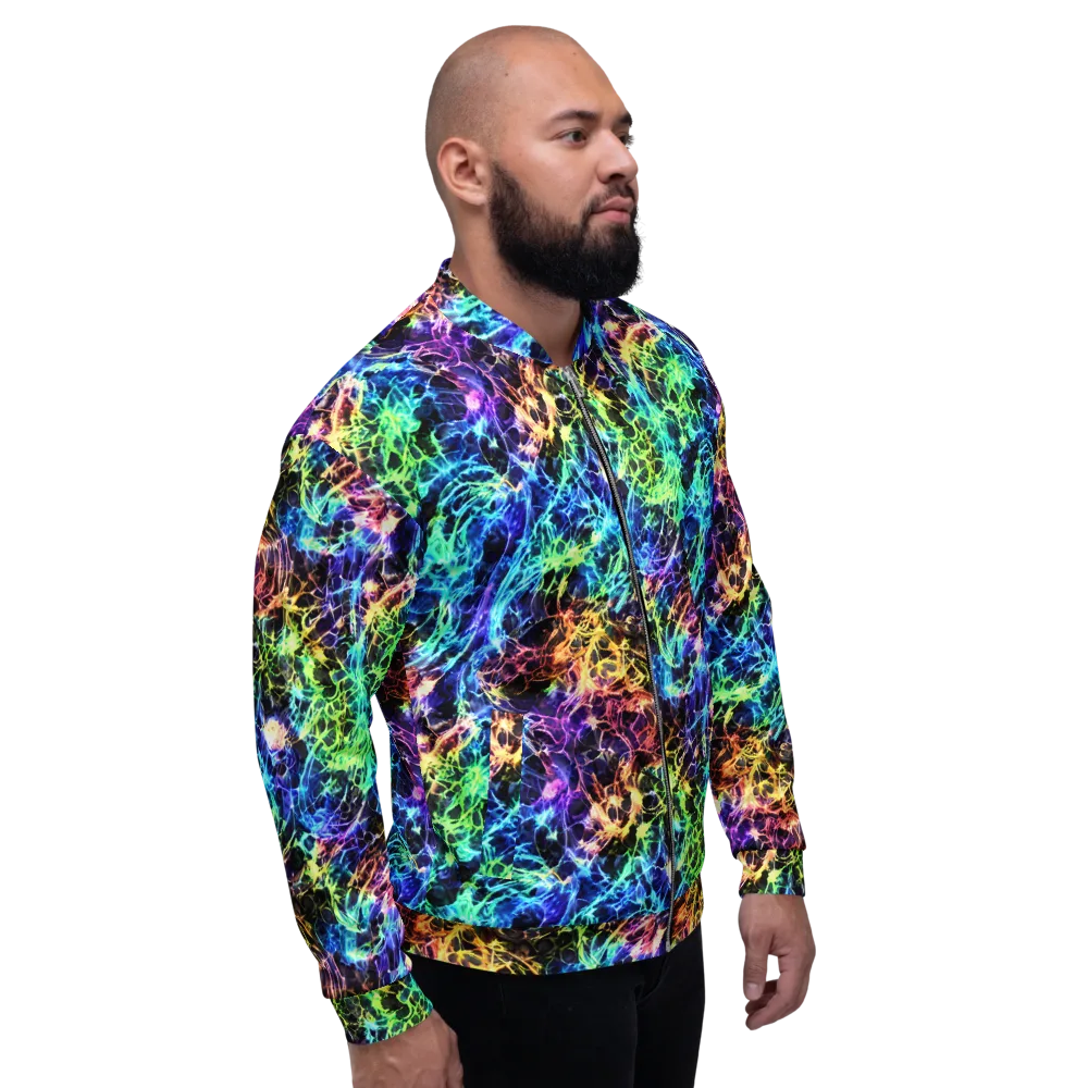 Kaleidoscope Storm on Bomber Jacket — Right