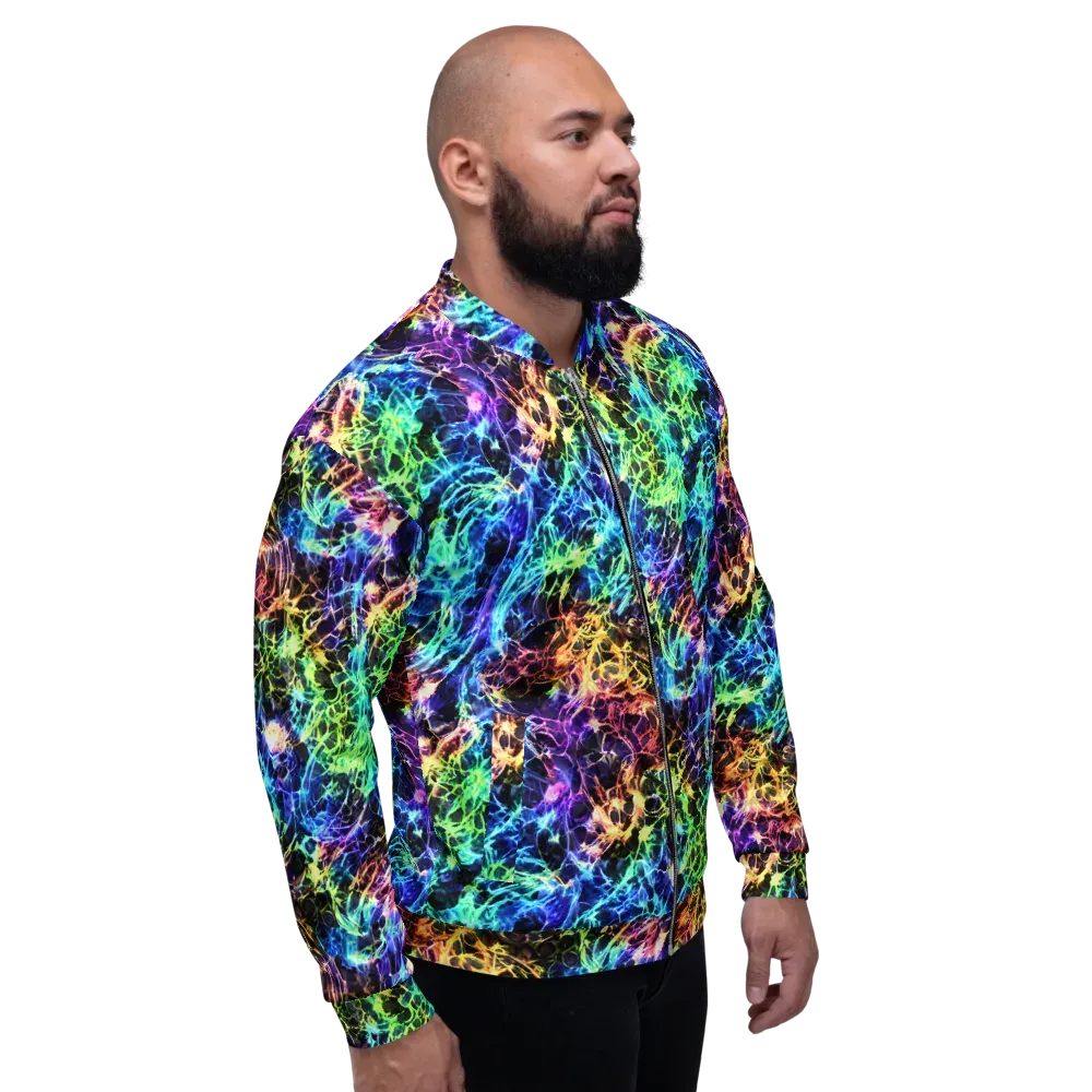 Kaleidoscope Storm on Bomber Jacket — Right