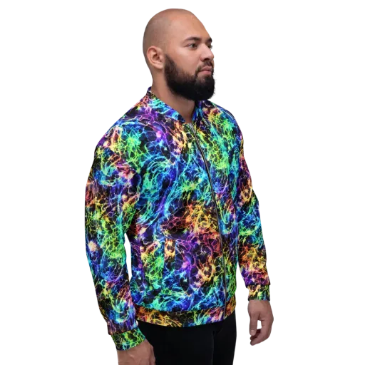 Kaleidoscope Storm on a Bomber Jacket