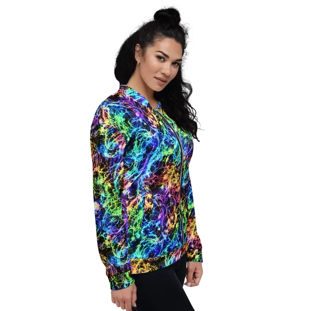 Kaleidoscope Storm on Bomber Jacket — Right