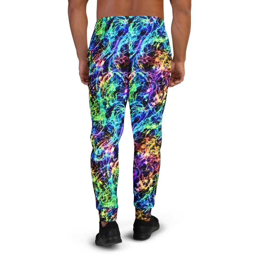 Kaleidoscope Storm on Men's Joggers — Back