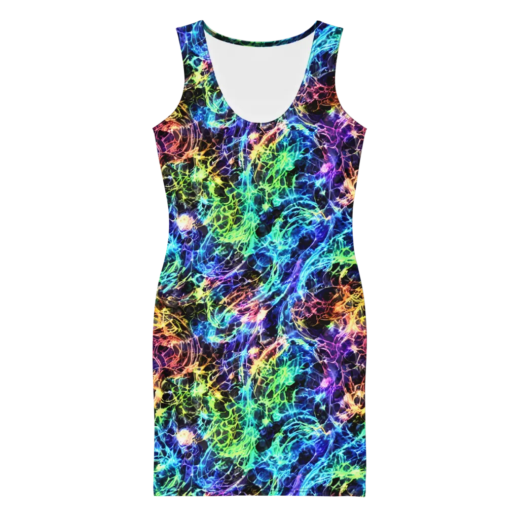 Kaleidoscope Storm on Bodycon Dress — Front