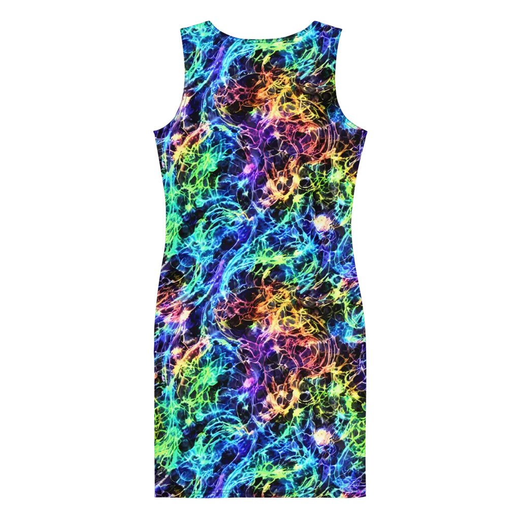 Kaleidoscope Storm on Bodycon Dress — Back