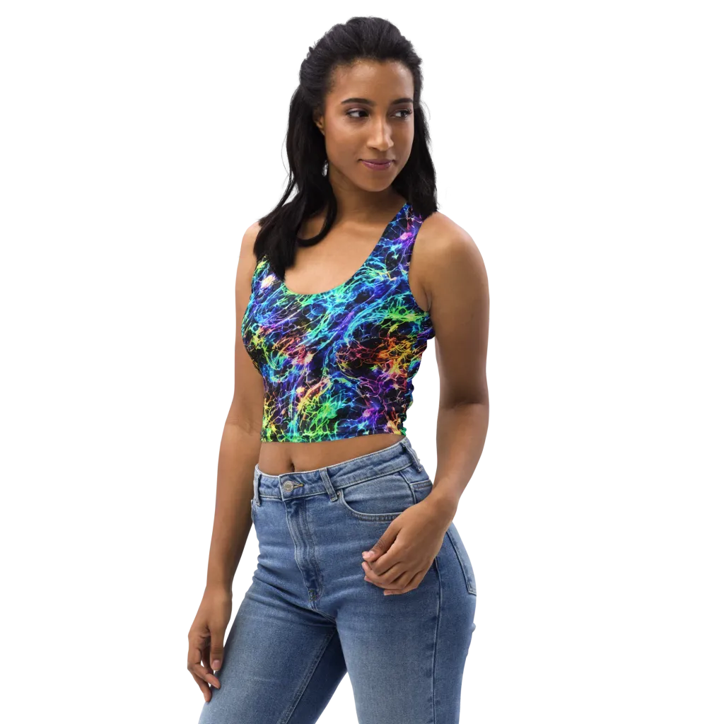 Kaleidoscope Storm on Crop Top — Left Front