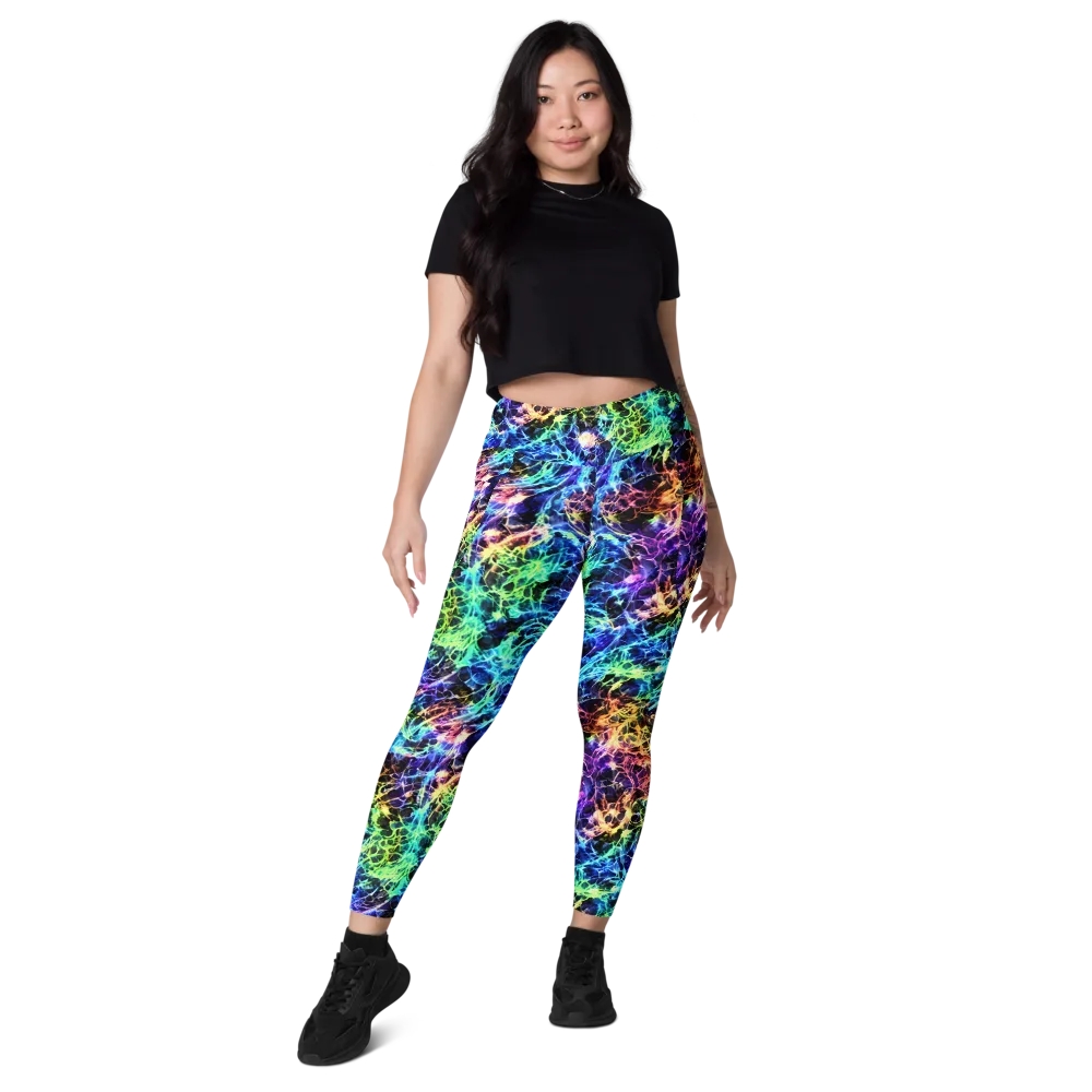 Kaleidoscope Storm on Leggings with Pockets — Front