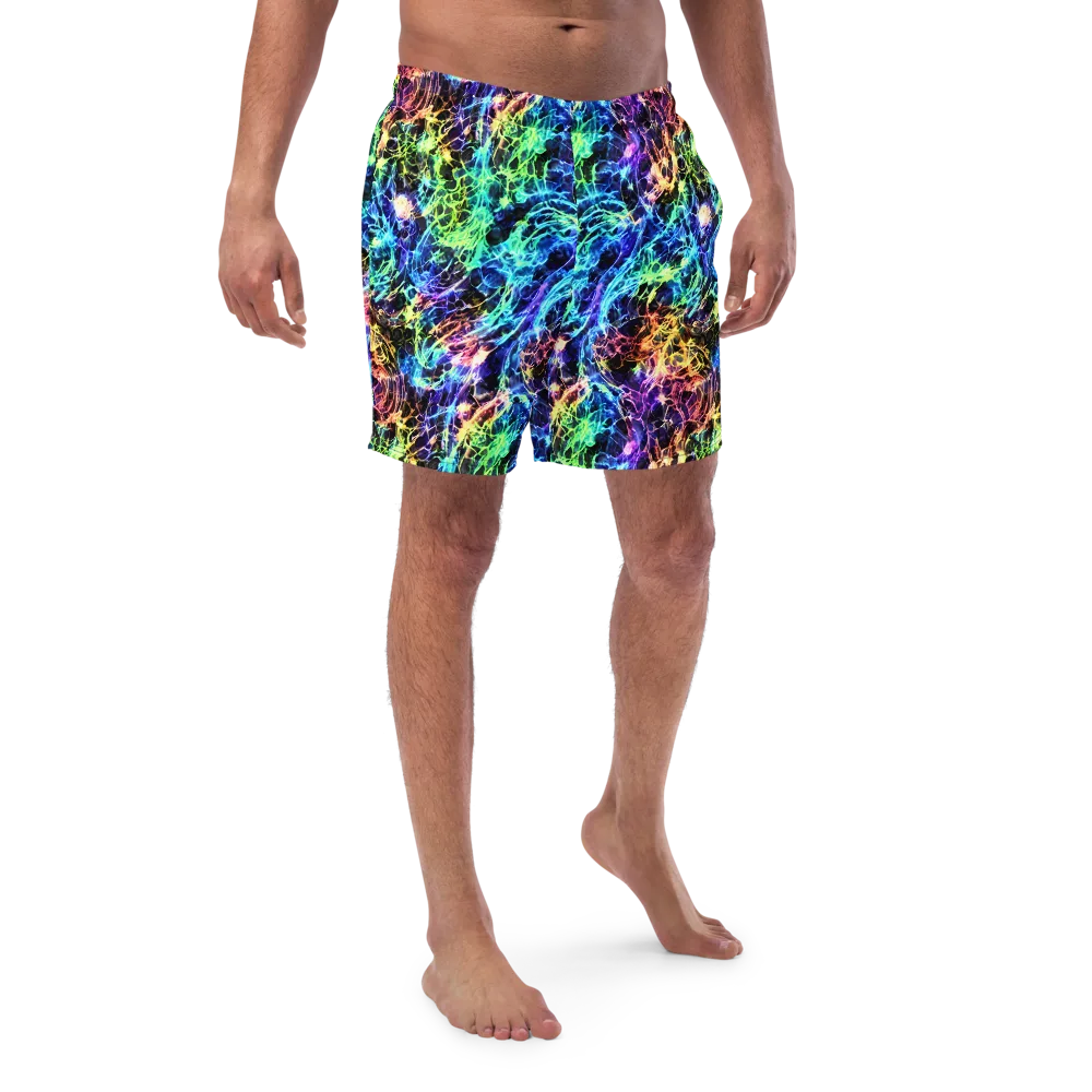 Kaleidoscope Storm on Swim Trunks — Front