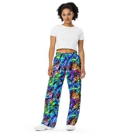 Kaleidoscope Storm on a Wide-Leg Pants