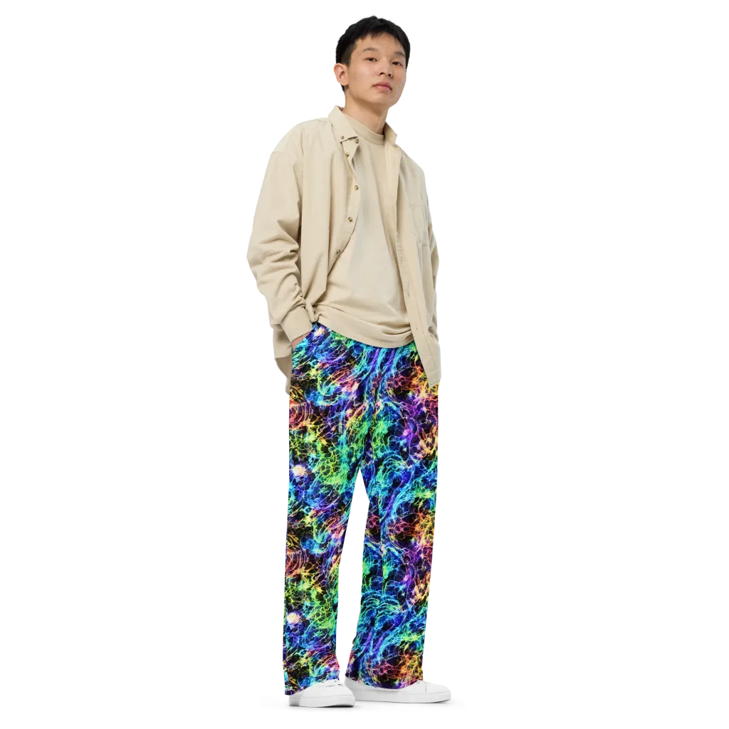 Kaleidoscope Storm on Wide-Leg Pants — Right Front