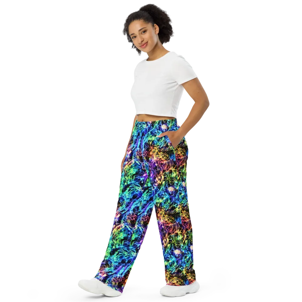Kaleidoscope Storm on Wide-Leg Pants — Left Front
