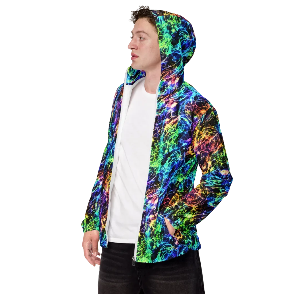 Kaleidoscope Storm on Men's Windbreaker — Left Front