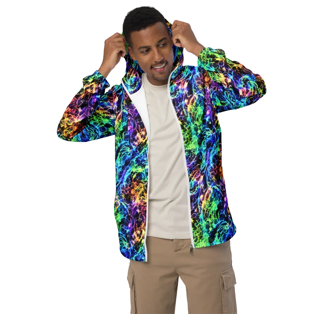 Kaleidoscope Storm on Men's Windbreaker — Front