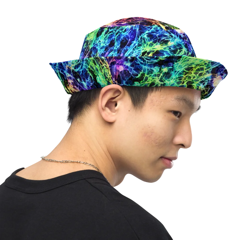 Kaleidoscope Storm on Reversible Bucket Hat — Right Outside
