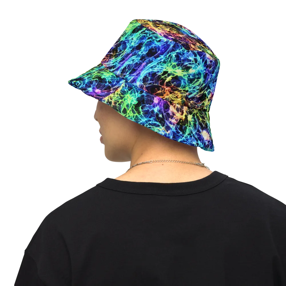 Kaleidoscope Storm on Reversible Bucket Hat — Back Inside