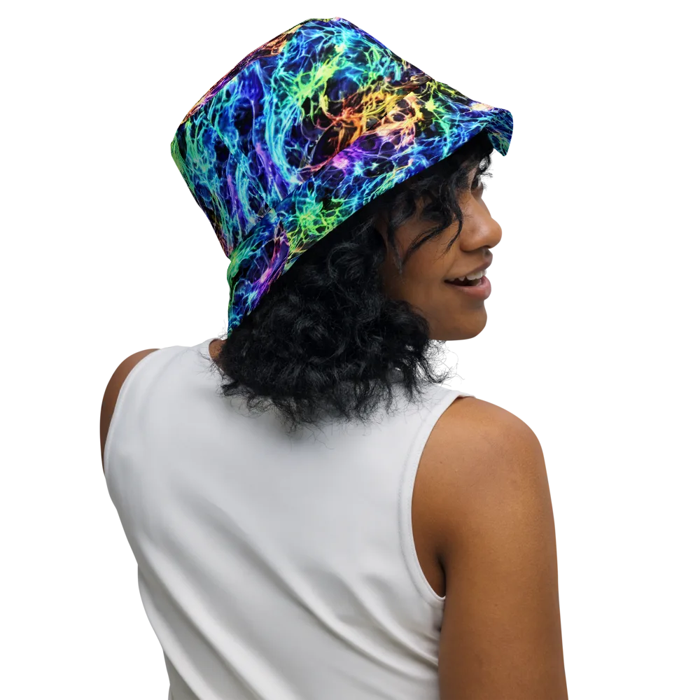 Kaleidoscope Storm on Reversible Bucket Hat — Right Outside