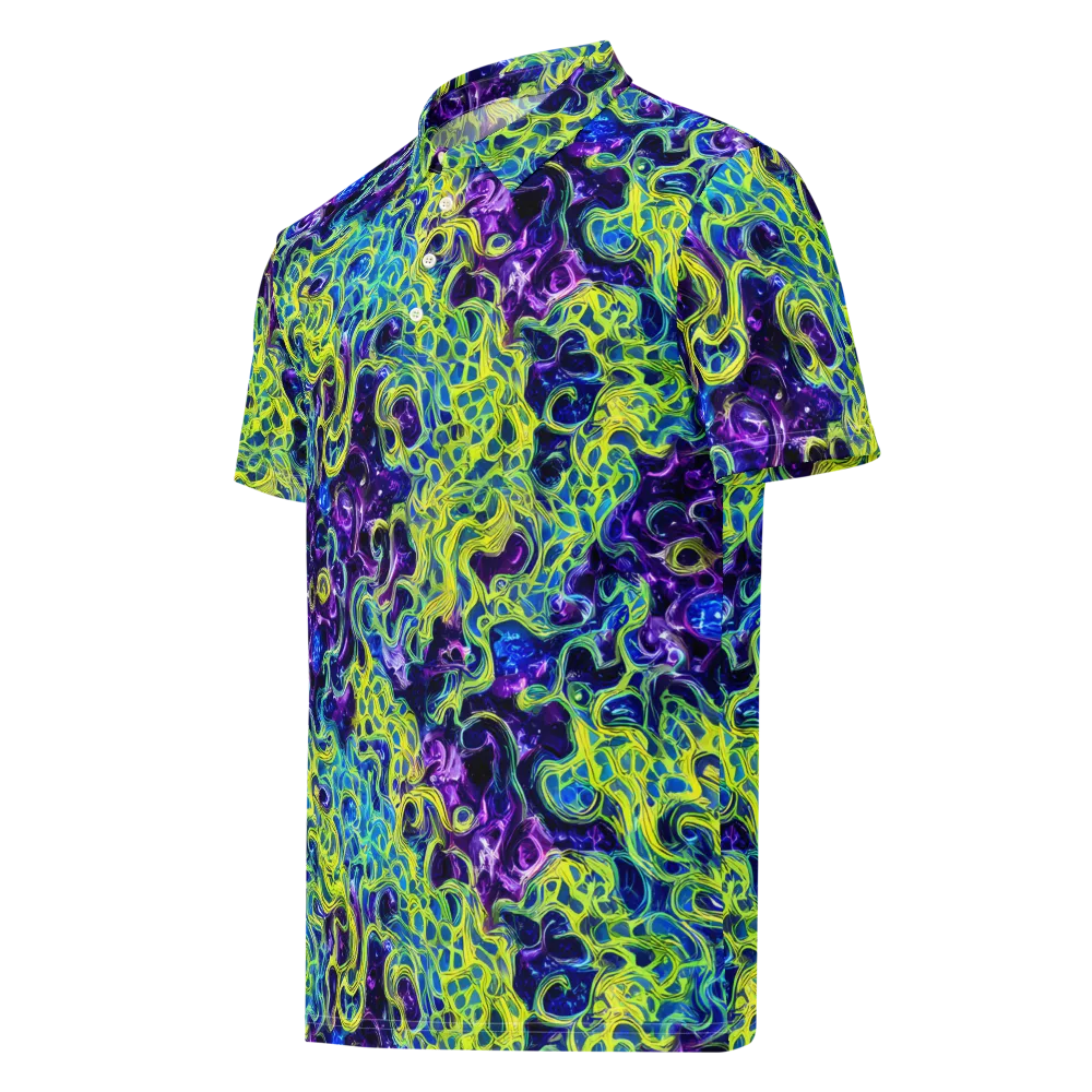 Ultraviolet Maze on Men's Slim Fit Polo Shirt — Left Front