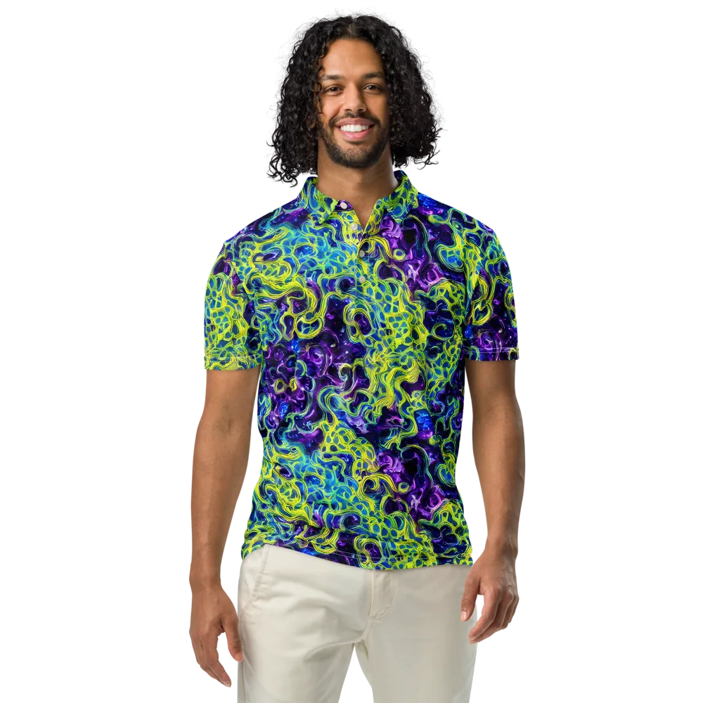 Ultraviolet Maze on Men's Slim Fit Polo Shirt — Front