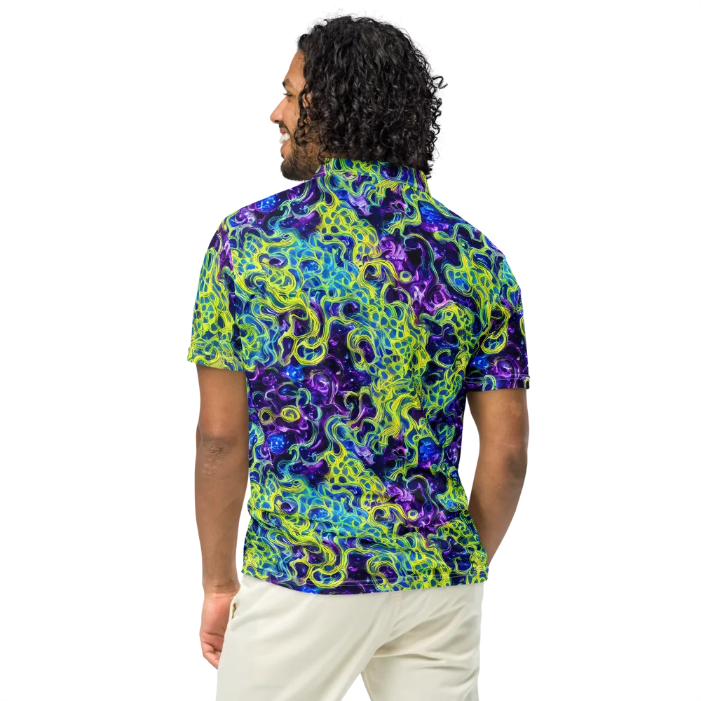 Ultraviolet Maze on Men's Slim Fit Polo Shirt — Back