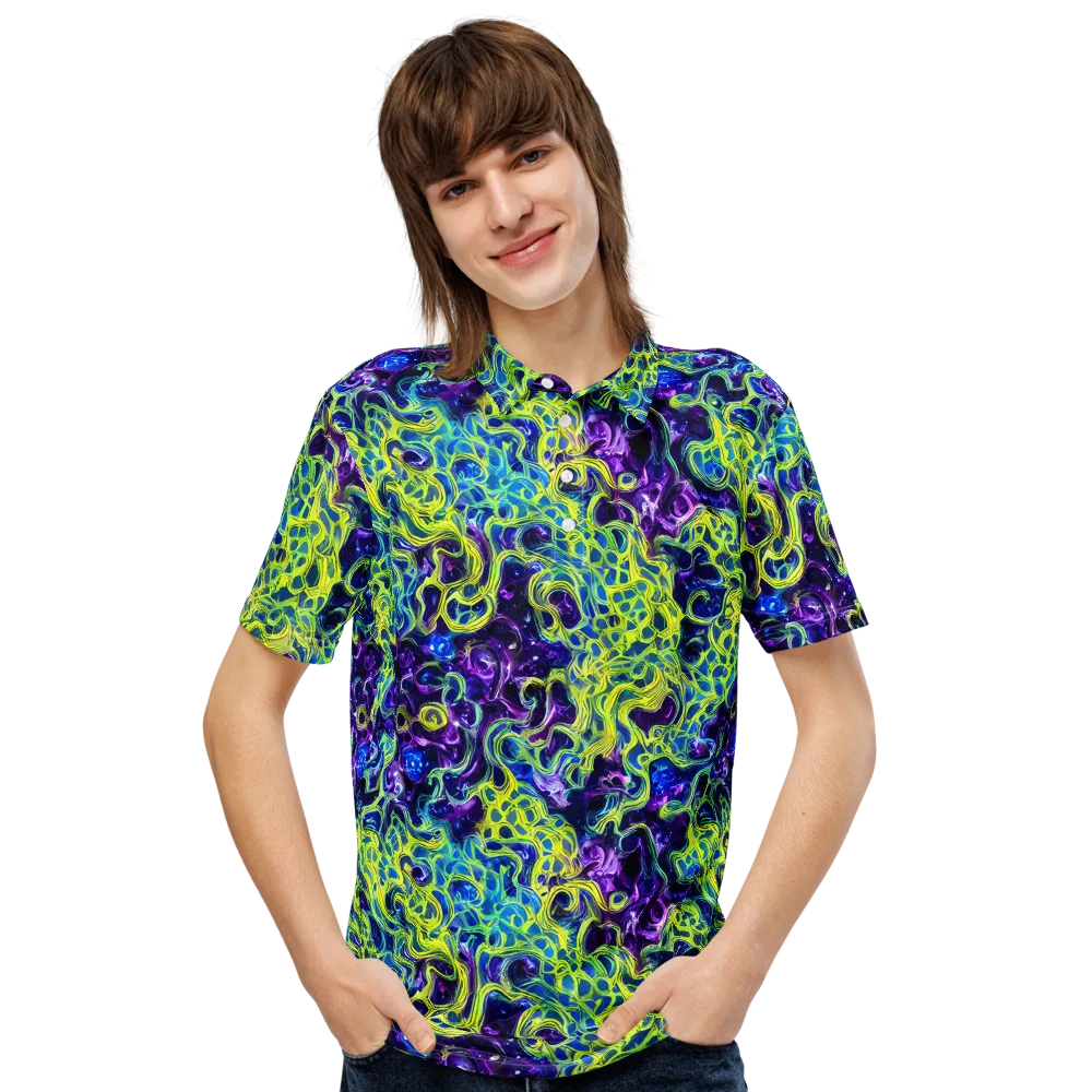 Ultraviolet Maze on Men's Slim Fit Polo Shirt — Front