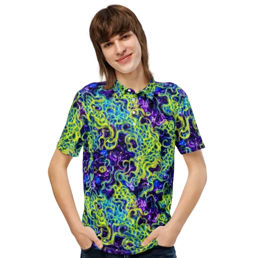 Ultraviolet Maze on a Men's Slim Fit Polo Shirt