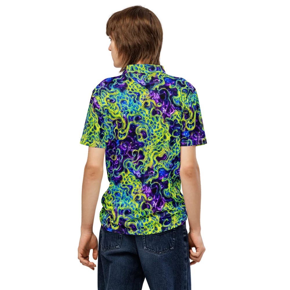 Ultraviolet Maze on Men's Slim Fit Polo Shirt — Back