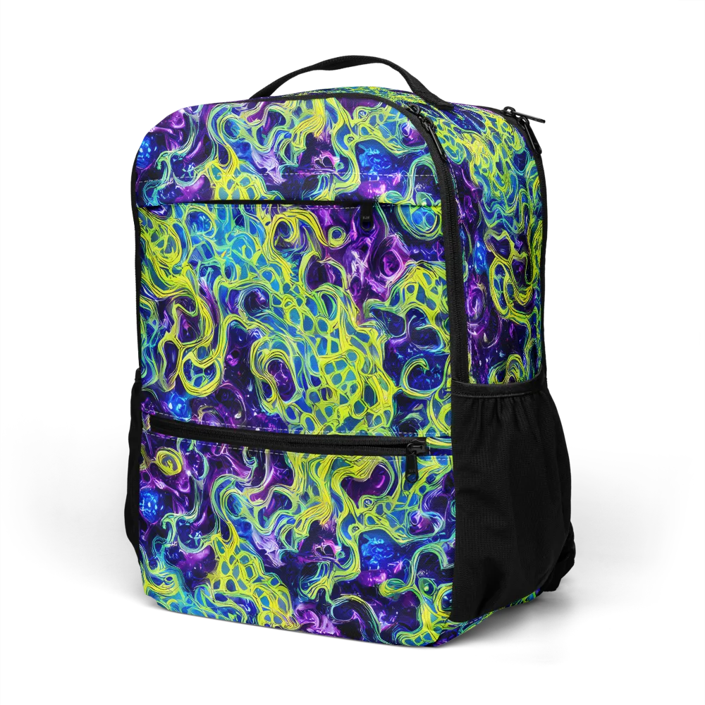 Ultraviolet Maze on Utility Backpack — Left Front