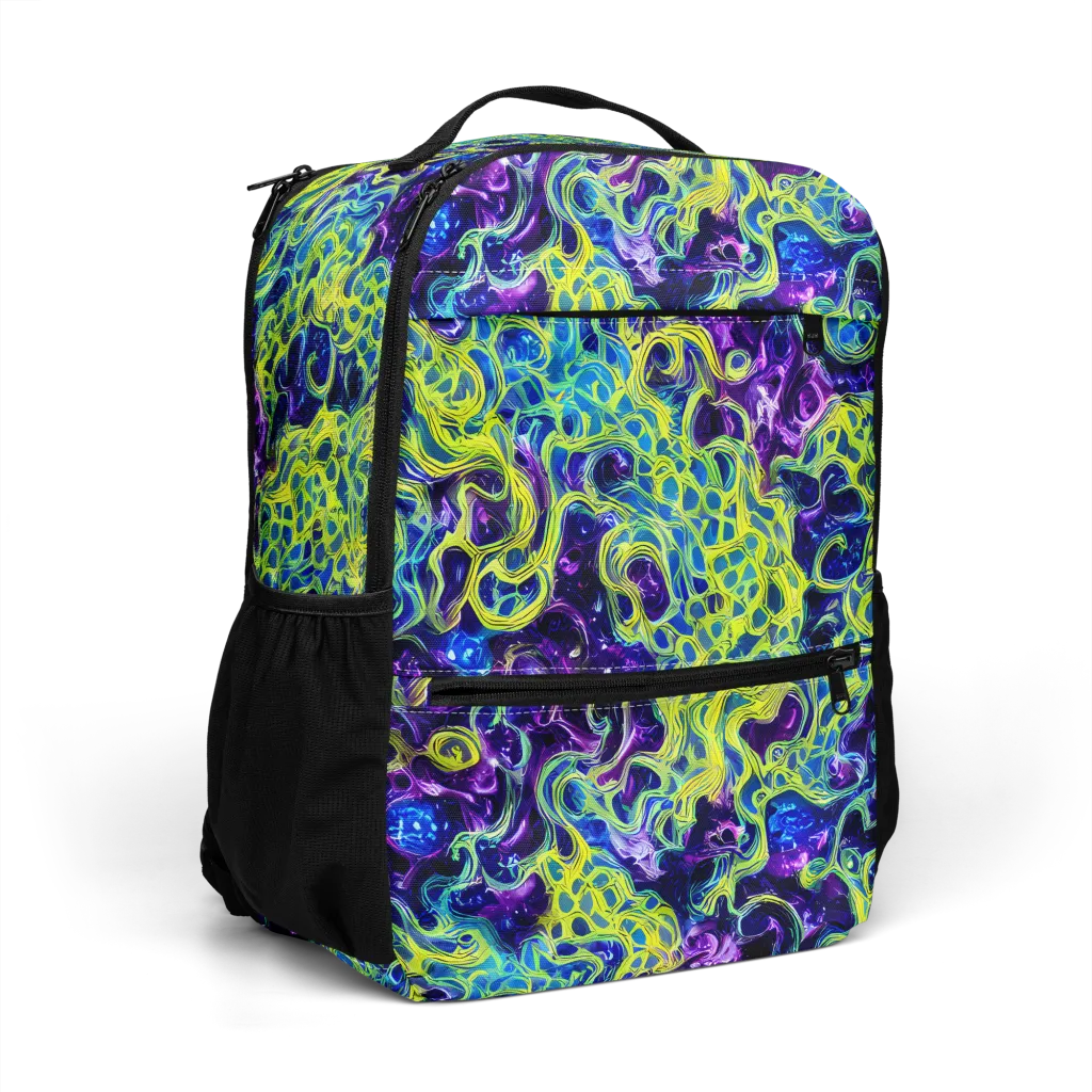 Ultraviolet Maze on Utility Backpack — Right Front