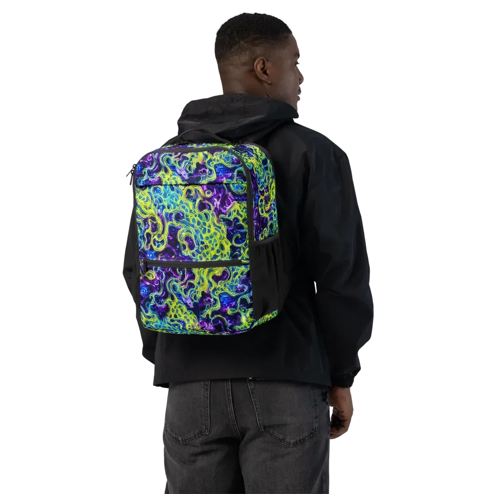 Ultraviolet Maze on Utility Backpack — Back