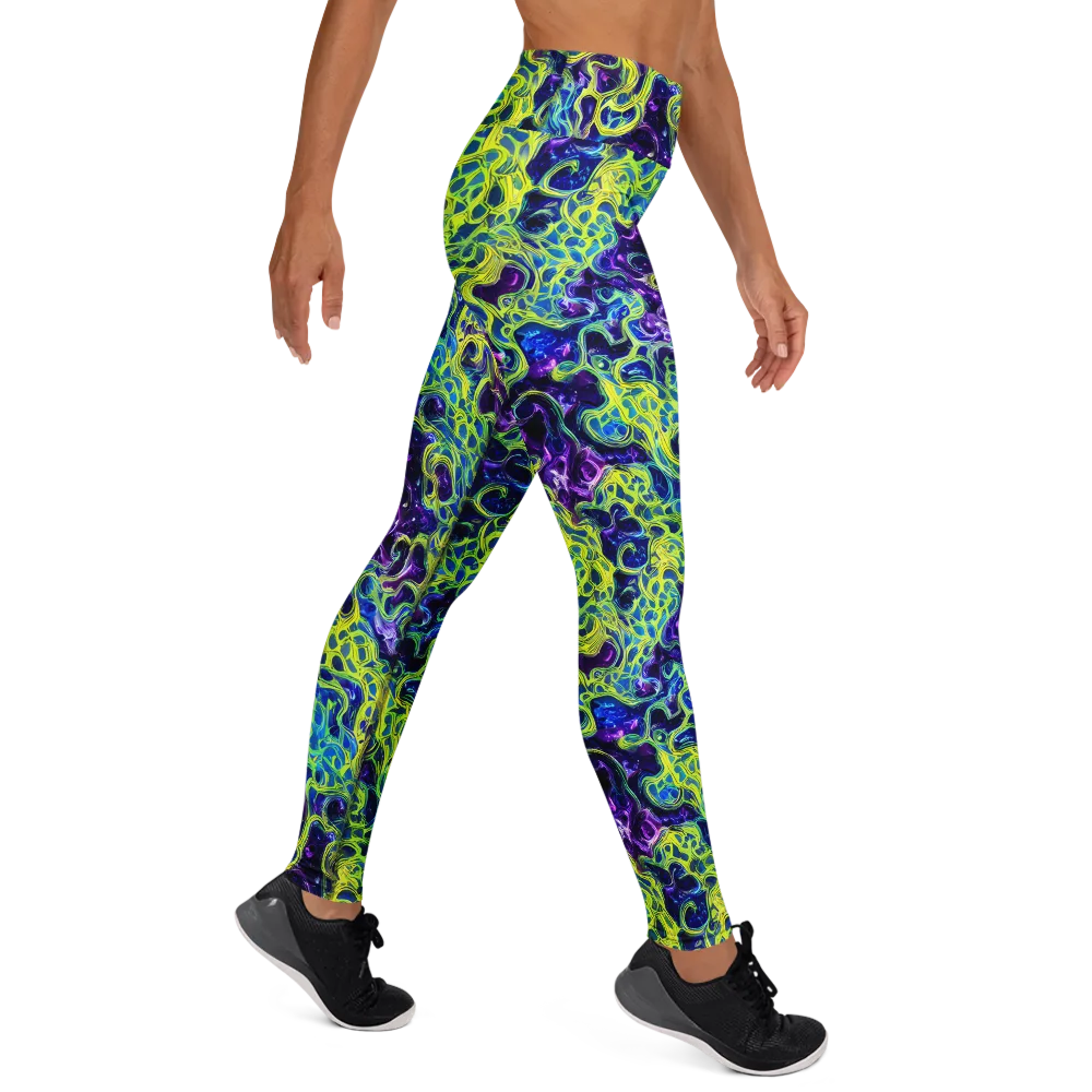Ultraviolet Maze on Yoga Leggings — Right