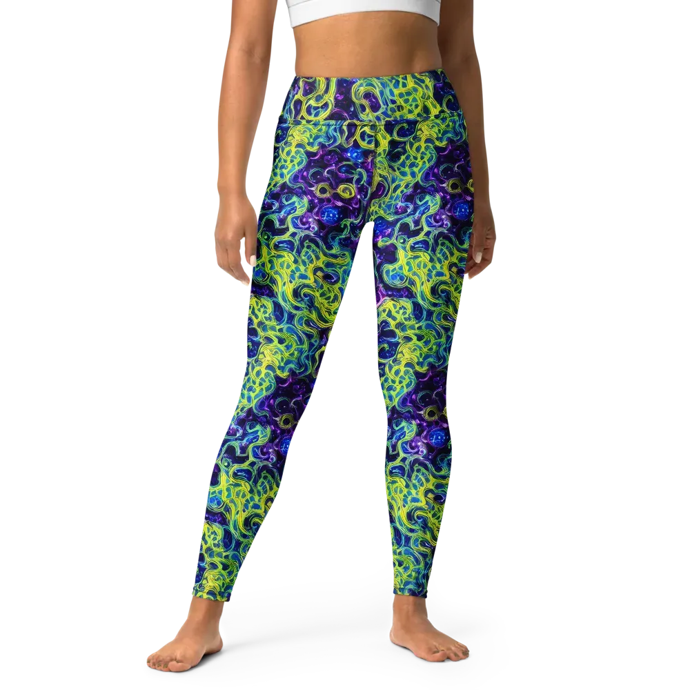 Ultraviolet Maze on Yoga Leggings — Front