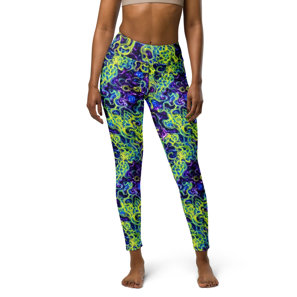 Ultraviolet Maze on Yoga Leggings — Front