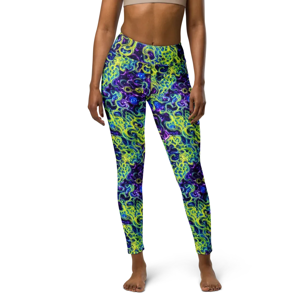 Ultraviolet Maze on Yoga Leggings — Front