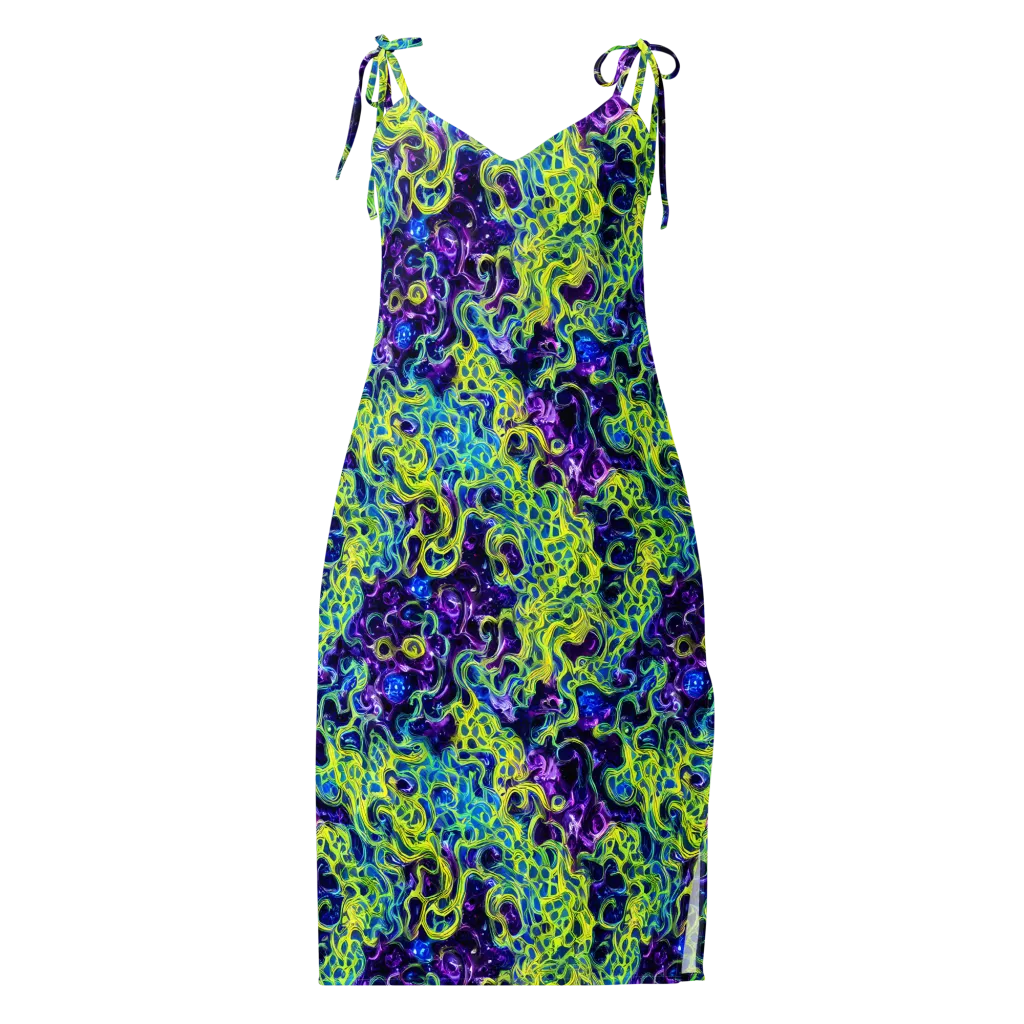 Ultraviolet Maze on Slip Dress — Front